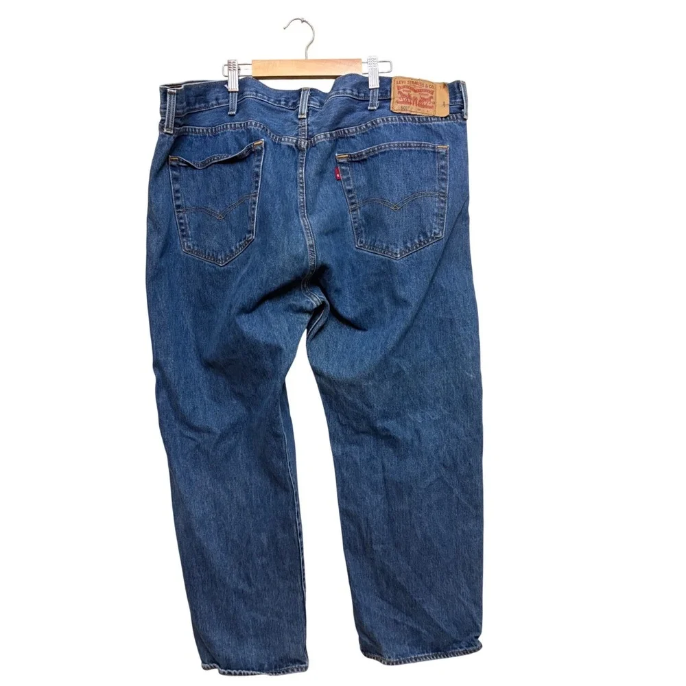 Levis 501 Original Fit Mens Blue Denim Jeans Medium Wash Button Fly Straight Leg
